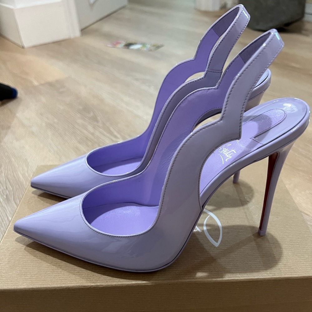 Louboutin Hot Chick Slingbacks 100 Lilac Smoke